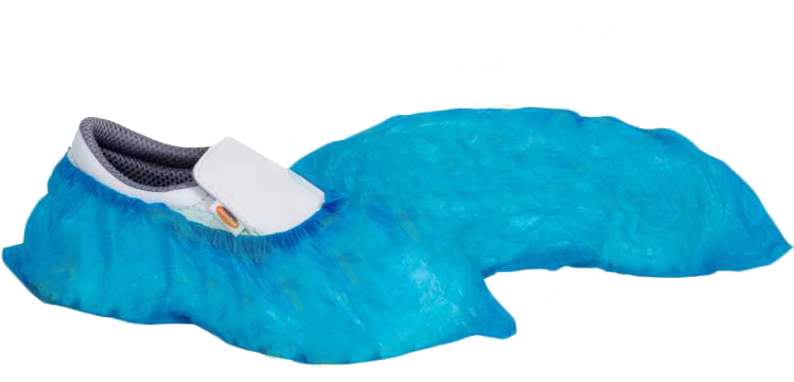 5x Ochraniacze foliowe na obuwie Global Food Hygiene, 100 sztuk, niebieski