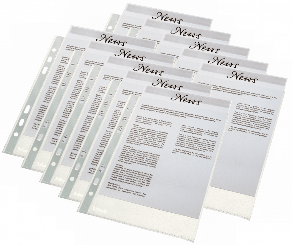 2x Koszulki groszkowe Esselte, A5, 46μm, 100 sztuk, transparentny