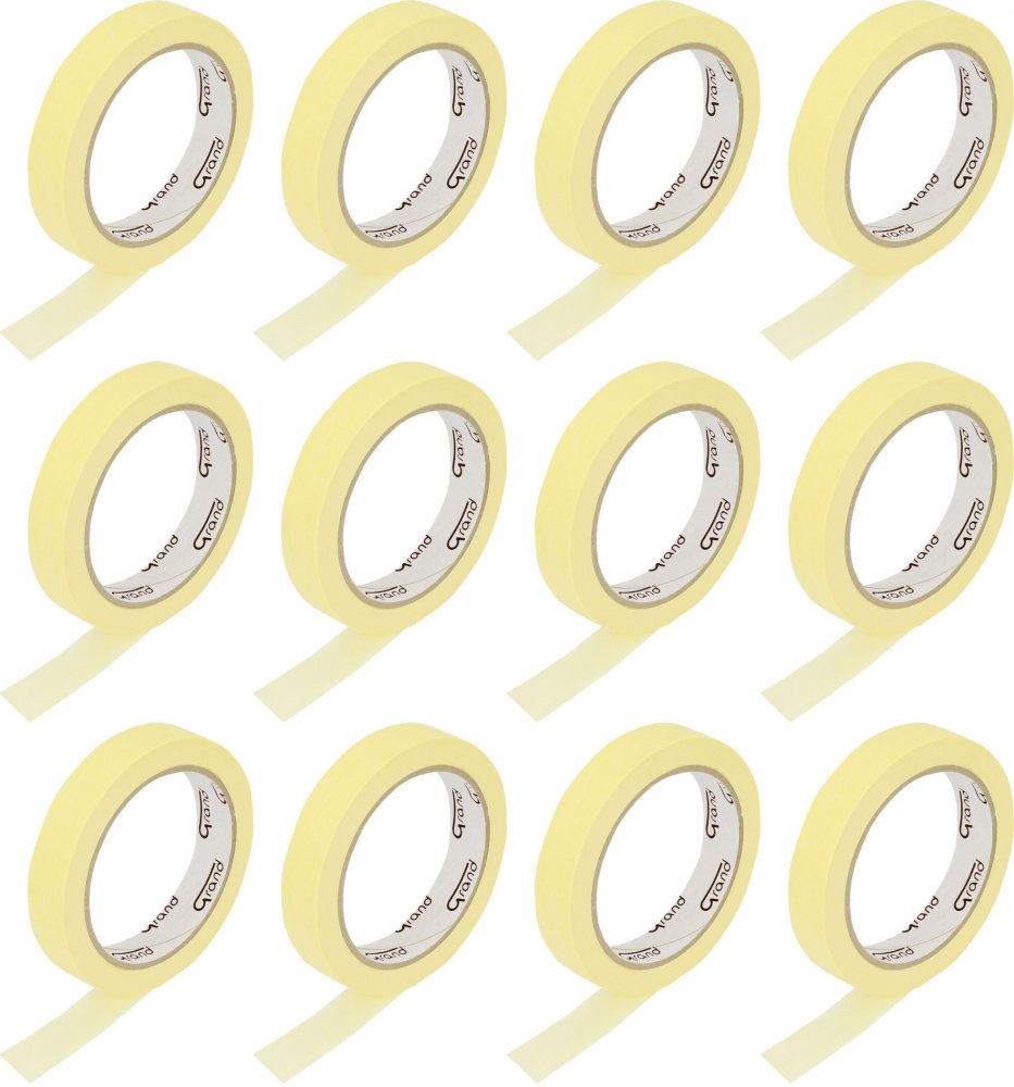 12x Taśma lakiernicza Grand, 19mmx40m, żółty