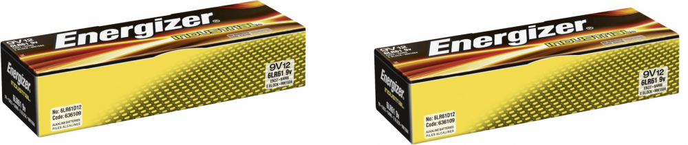 2x Bateria alkaliczna Energizer Industrial, 9V, 6LR61, 12 sztuk