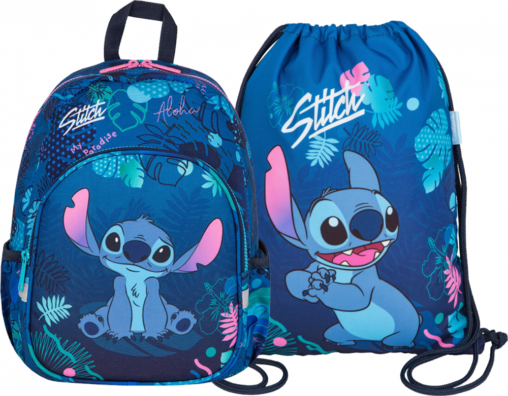 Zestaw: Plecak dla przedszkolaka CoolPack Toby Stitch + Worek na buty CoolPack Beta Stitch