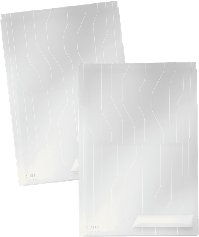 2x Folder groszkowy Leitz CombiFile, poszerzany, z klapką, A4, do 150 kartek, 200μm, 3 sztuki, transparentny