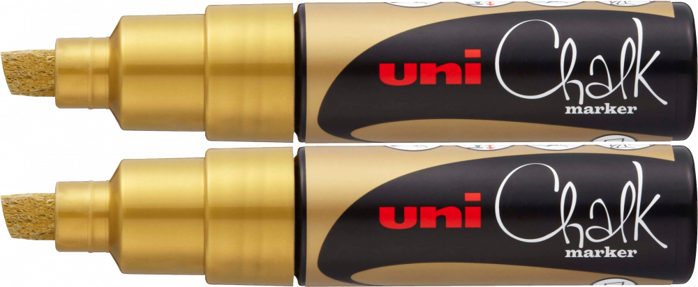 2x Marker kredowy Uni PWE-8K, ścięta, złoty