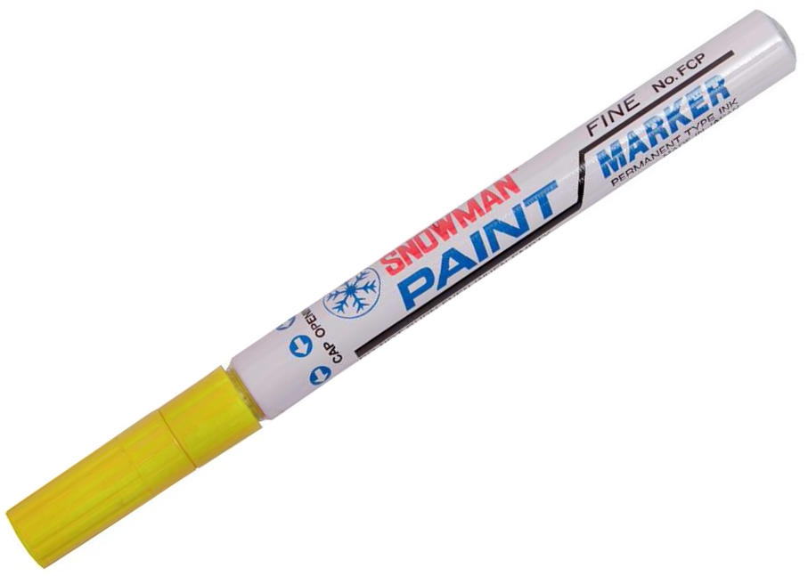 Marker olejowy Snowman, średni, okrągła, żółty