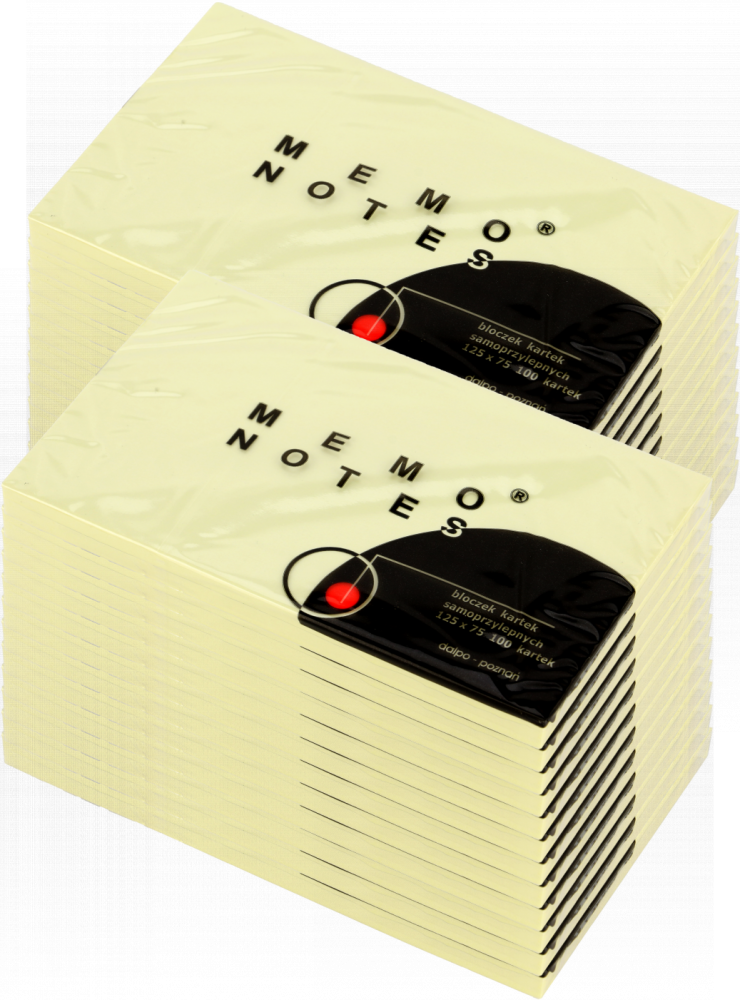24x Karteczki samoprzylepne Dalpo Memo Notes, 75x125mm, 100 karteczek, żółty