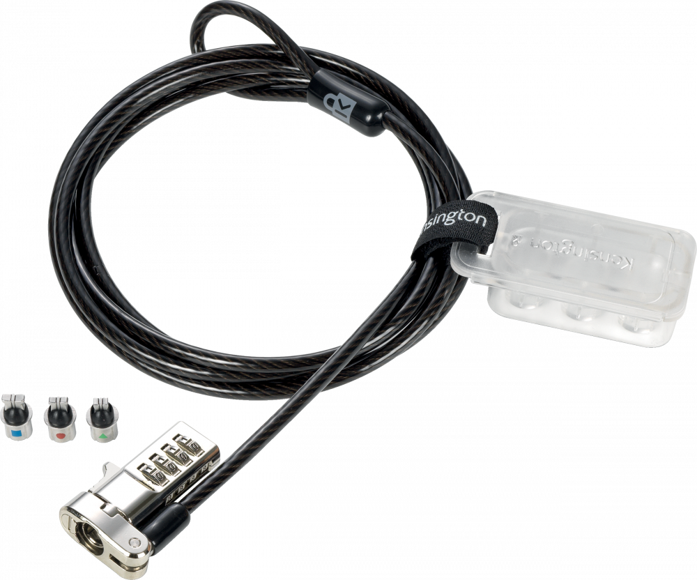 Blokada Kensington Universal 3 w 1, z zamkiem szyfrowym, z opcją resetowania kodu, czarno-srebrny