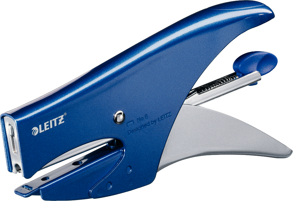 Outlet: USZKODZONE OPAKOWANIE Zszywacz nożycowy Leitz 5547, do 15 kartek, metaliczny niebieski