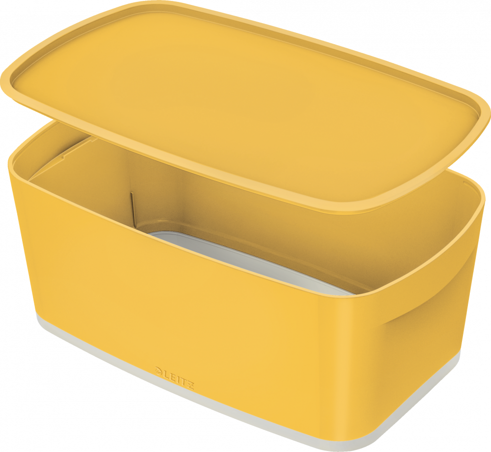 Pojemnik z pokrywką Leitz MyBox Cosy, mały, 318x128x191mm, 5l, żółty