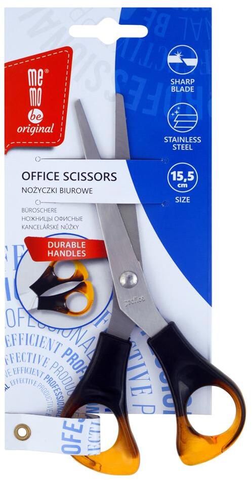 Nożyczki biurowe MemoBe, 15.5cm, bursztynowy