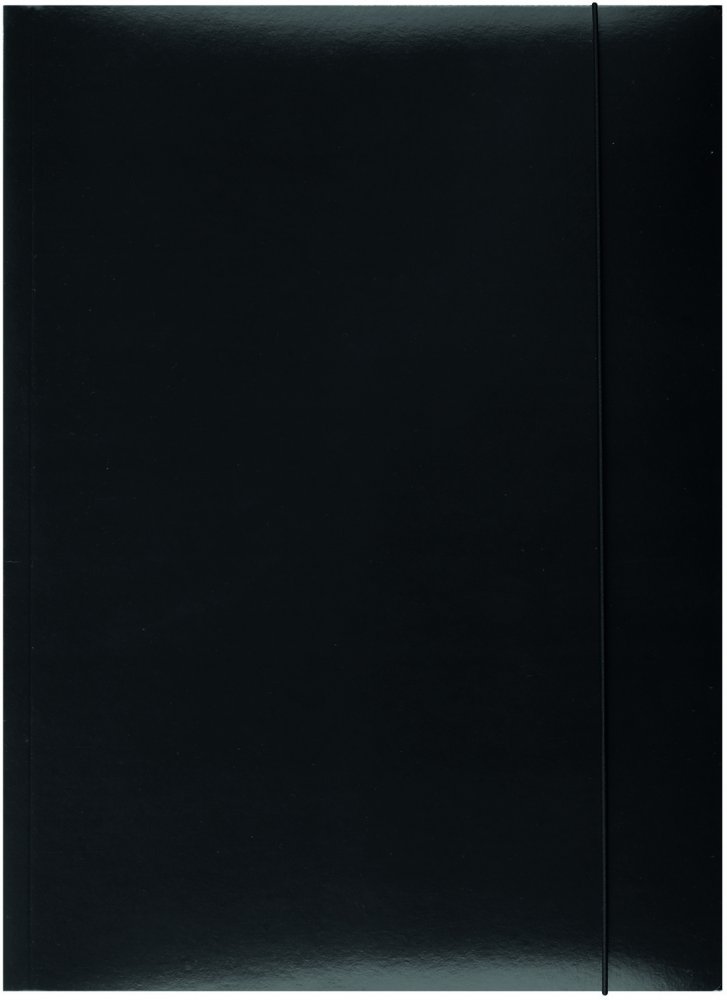 Teczka kartonowa z gumką lakierowana Office Products, A4, 3-skrzydłowa, 300g/m2, czarny