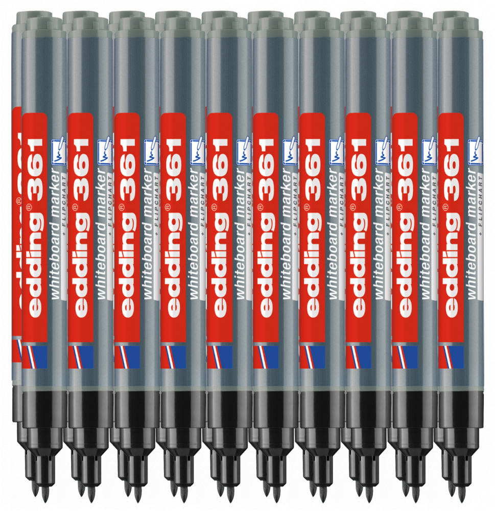 20x Marker suchościeralny edding 361, okrągła, 1mm, czarny