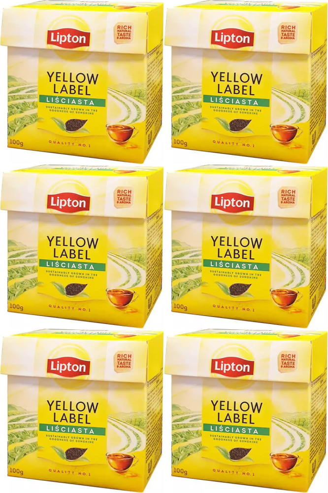 6x Herbata czarna liściasta Lipton, 100g