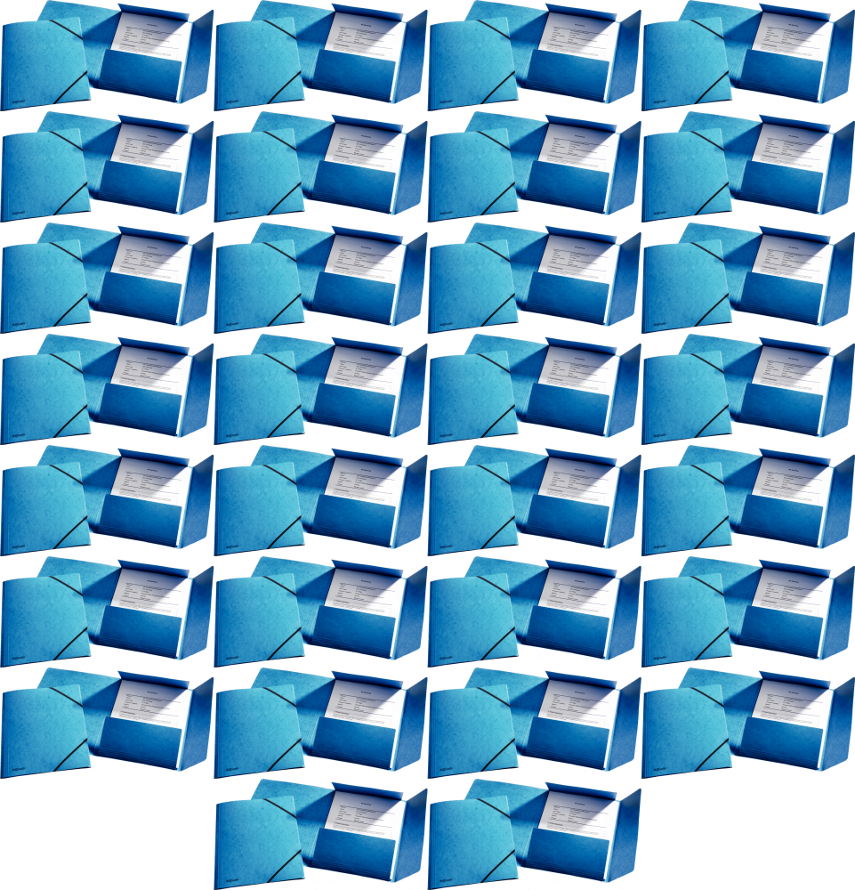 60x Teczka preszpanowa z narożną gumką Esselte, A4, 330g/m2, 4mm, niebieski