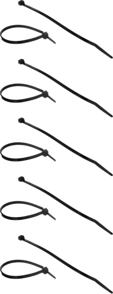 5x Opaska zaciskowa Erko, 4.8x200mm, 100 sztuk, czarny