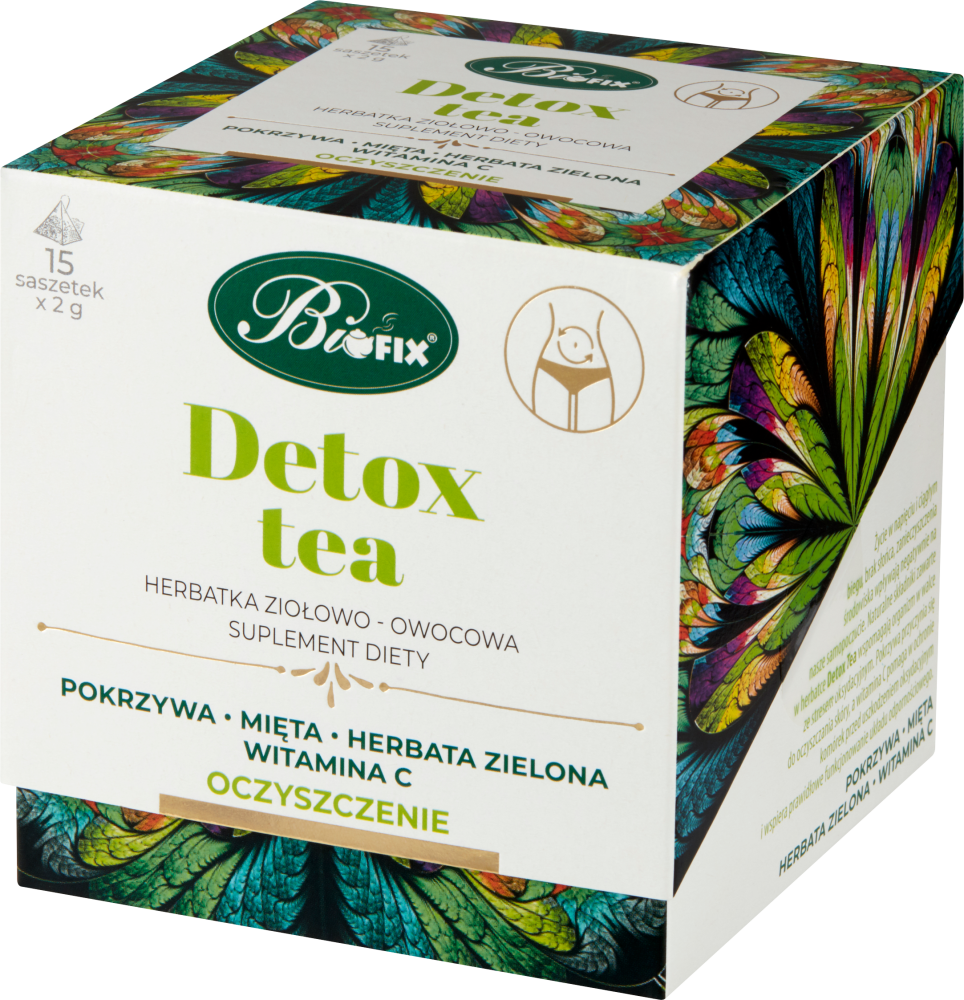 Herbata funkcjonalna w torebkach Bifix Detox Tea, oczyszczenie, 15 sztuk x 2g