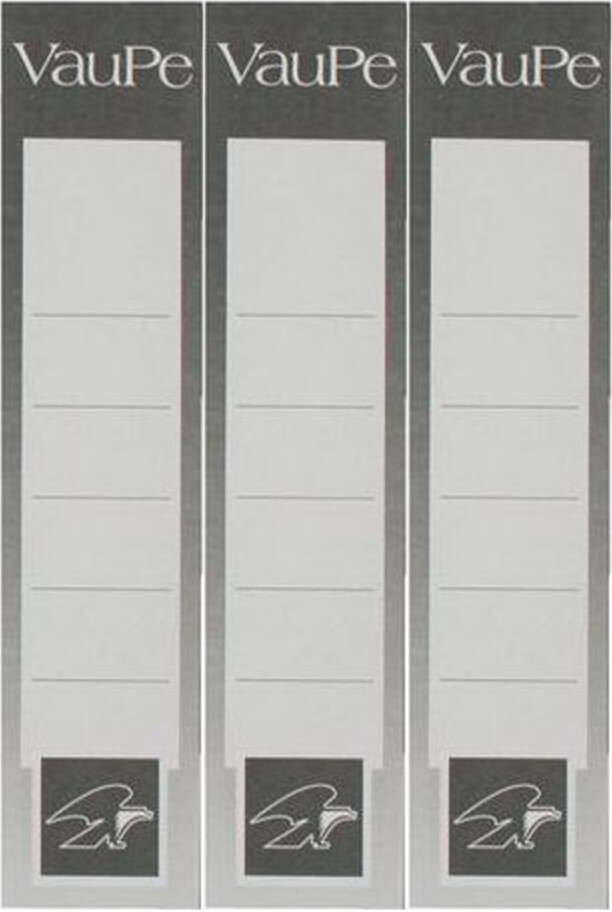 3x Etykiety do segregatorów VauPe, wsuwane, 33x152mm, 25 sztuk, biały
