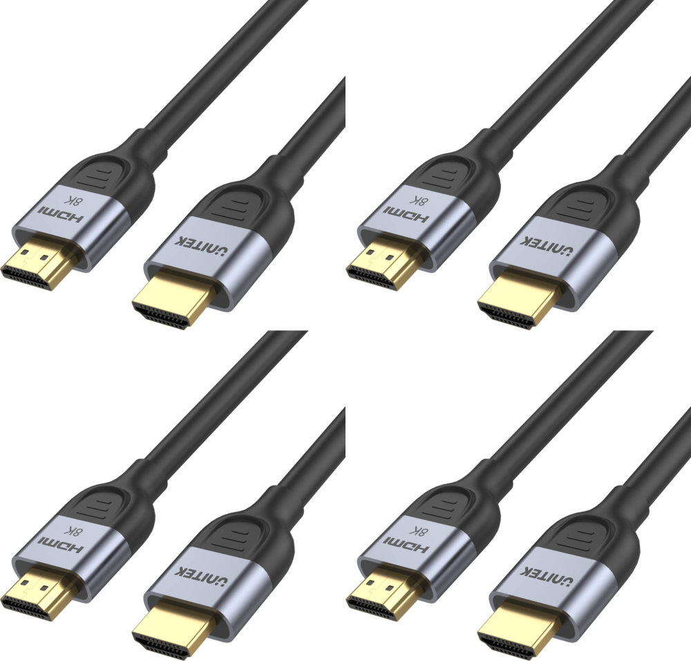 4x Kabel HDMI - HDMI Unitek, 2.1 8K 60Hz, 2m, czarny