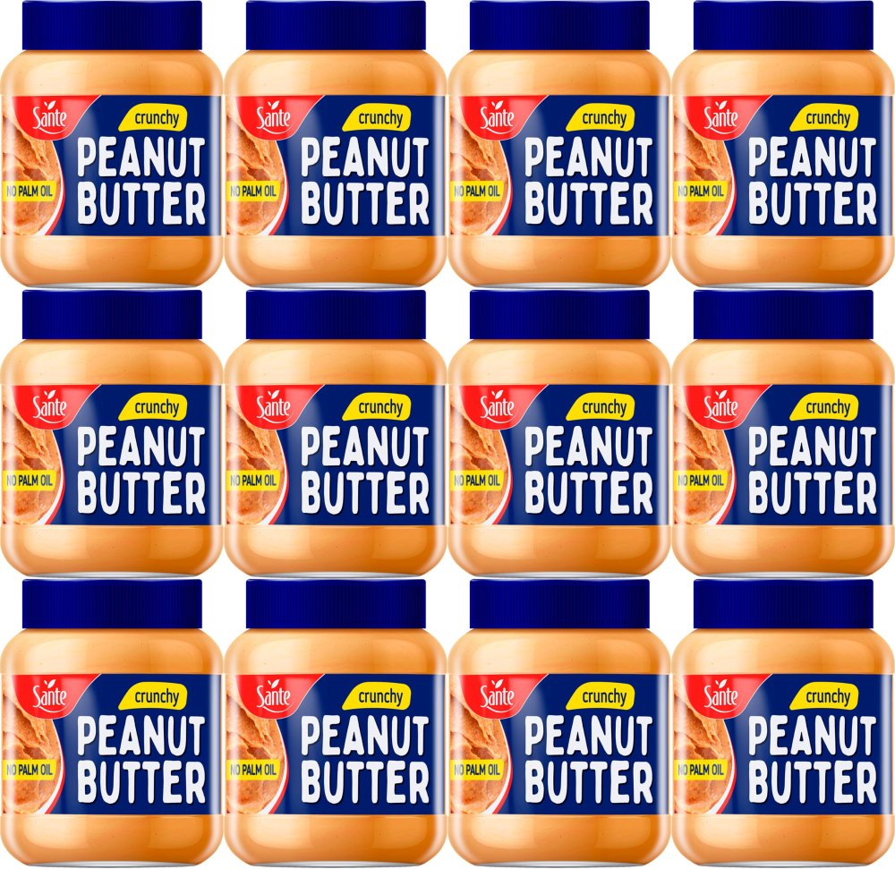 12x Masło orzechowe Sante Peanut Butter Crunchy, 350g