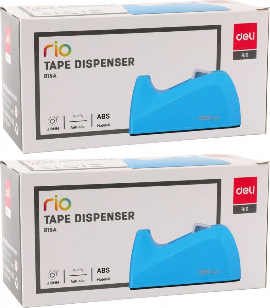 2x Podajnik do taśmy klejącej Deli E815A Rio, niebieski