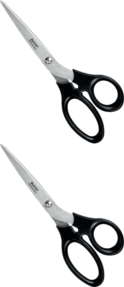 2x Nożyczki Leitz, ze stali nierdzewnej, 20cm, czarny