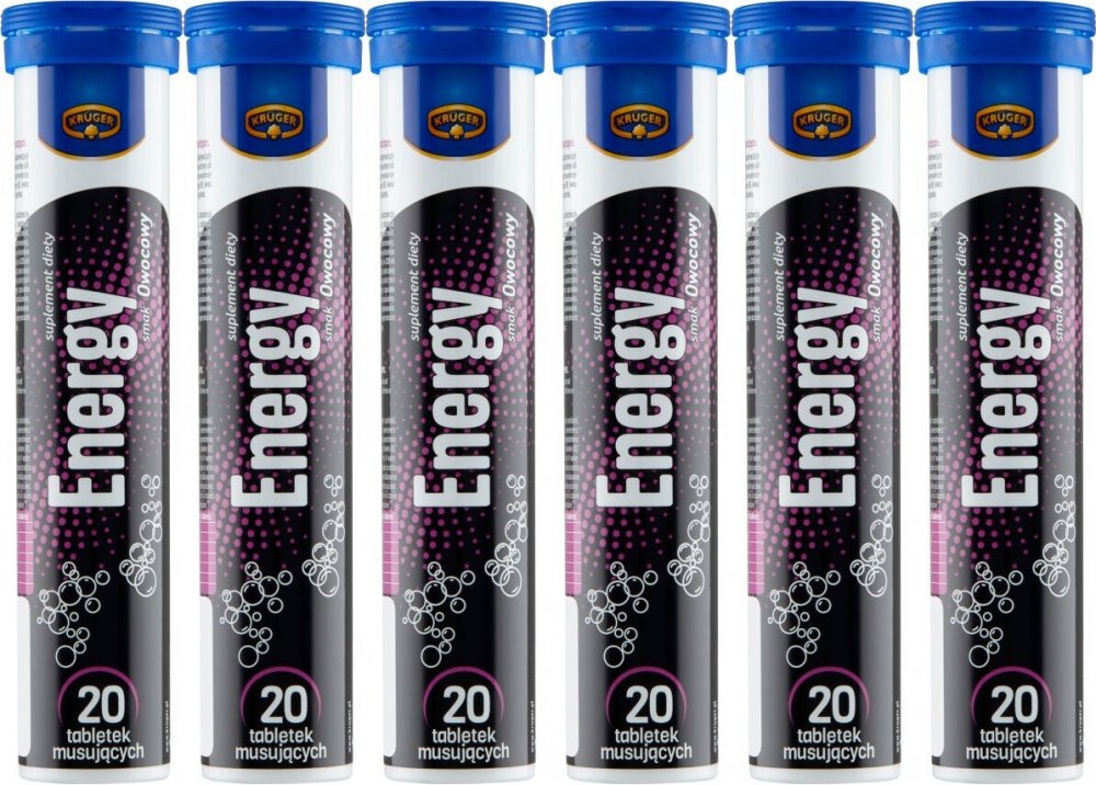 6x Tabletki musujące Vital Power Energy, owocowy, 20 tabletek