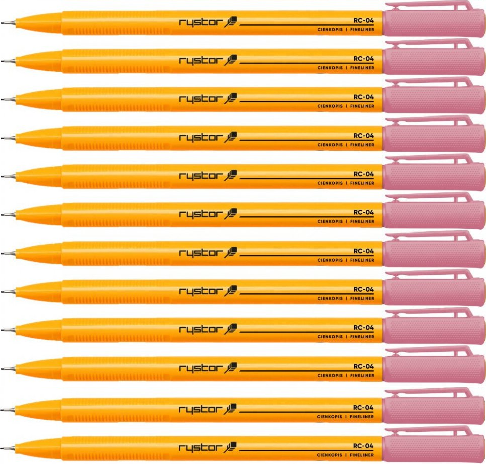20x Cienkopis Rystor, RC-04, 0.4mm, różowy
