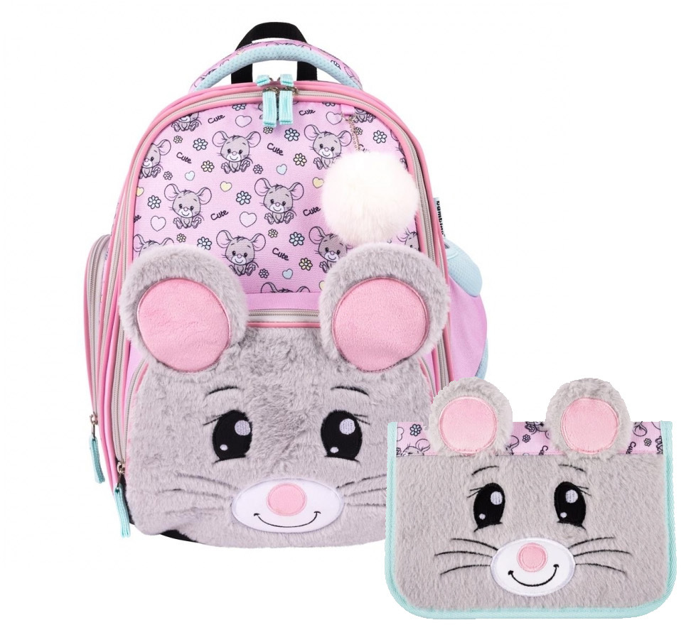 Zestaw: Plecak szkolny Bambino premium B8 + piórnik Bambino Mouse