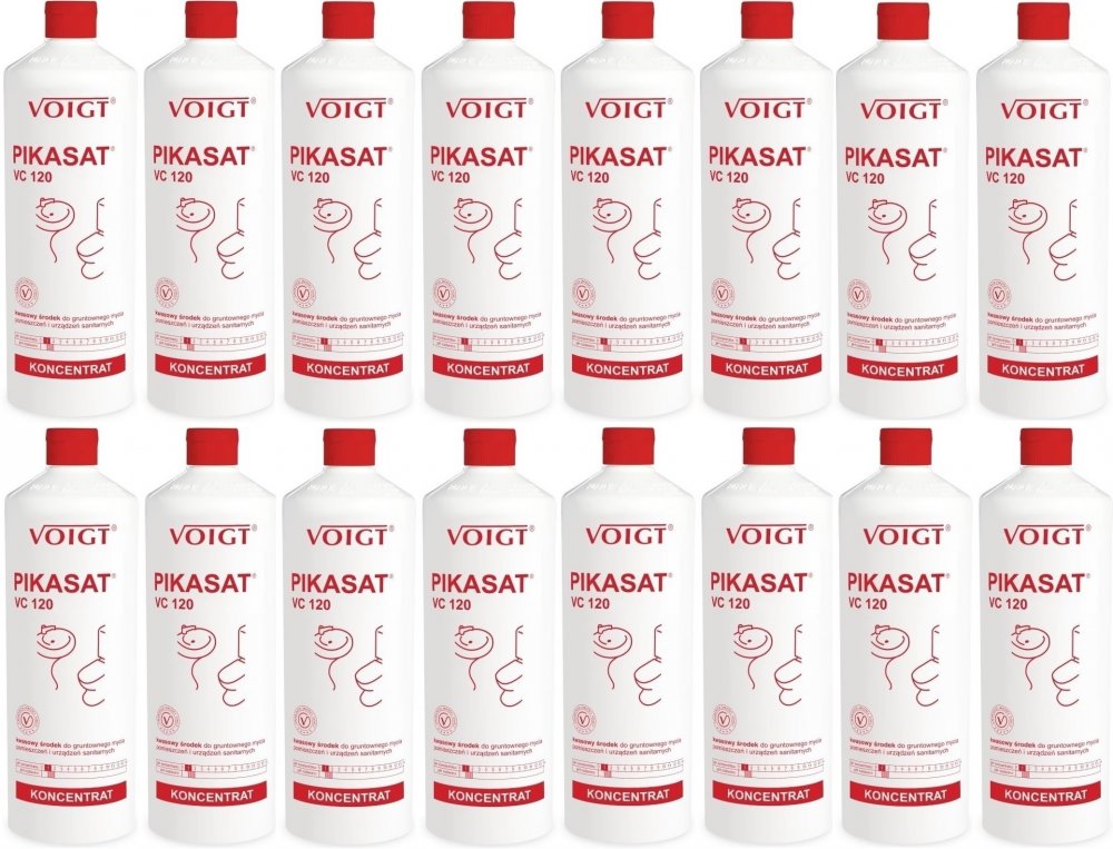 16x Środek do gruntownego czyszczenia sanitariatów Voigt Pikasat VC 120, 1l