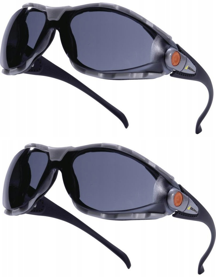 2x Okulary ochronne Delta Plus Pacaya Smoke, UV400, przydymiony