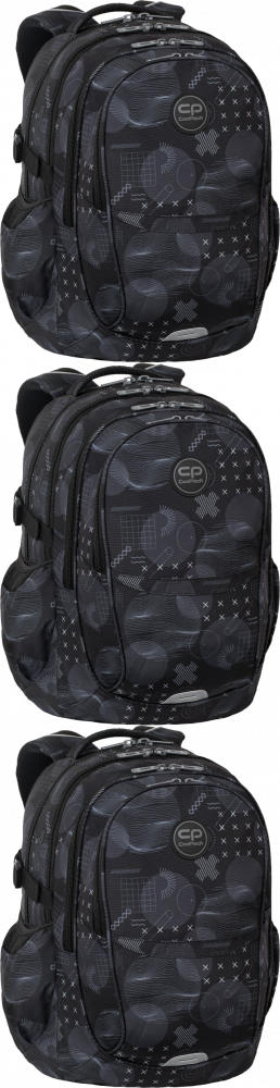 3x Plecak szkolny CoolPack Factor Ships, czterokomorowy, 29l, 46x32x17cm, czarny