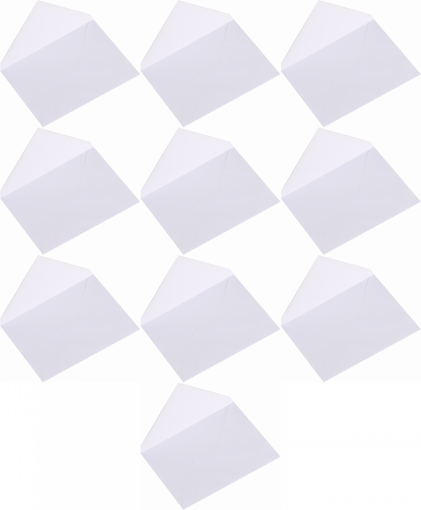 10x Koperta standardowa NC, B6, klejona na mokro NK, 50 sztuk, biały