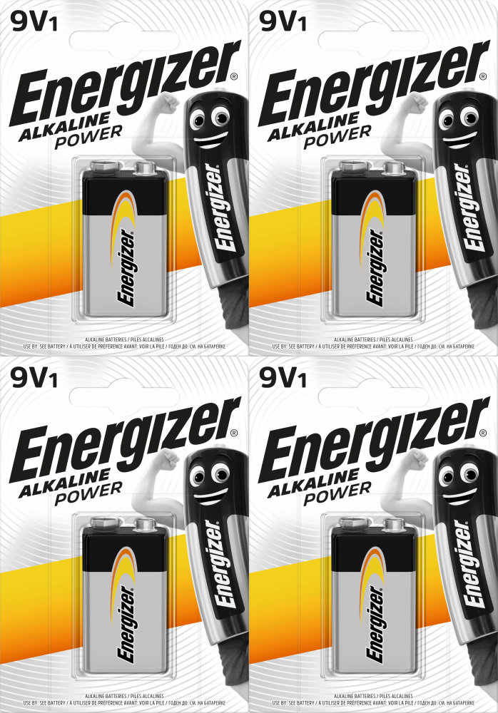 4x Bateria alkaliczna Energizer, 9V, 6LR61, 1 sztuka
