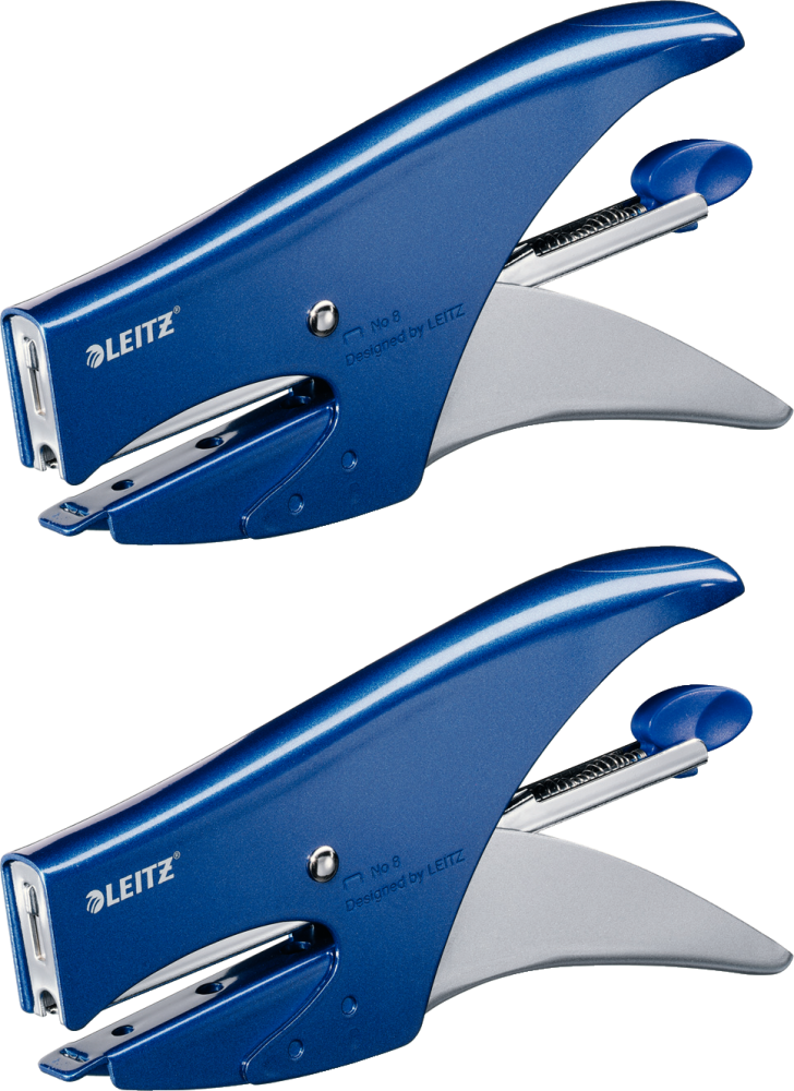 2x Zszywacz nożycowy Leitz 5547, do 15 kartek, metaliczny niebieski