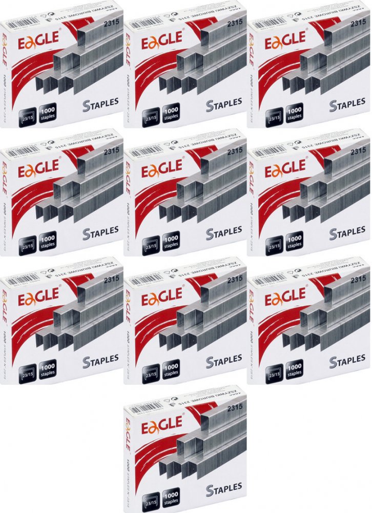 10x Zszywki specjalistyczne Eagle, 23/15, 1000 sztuk, srebrny