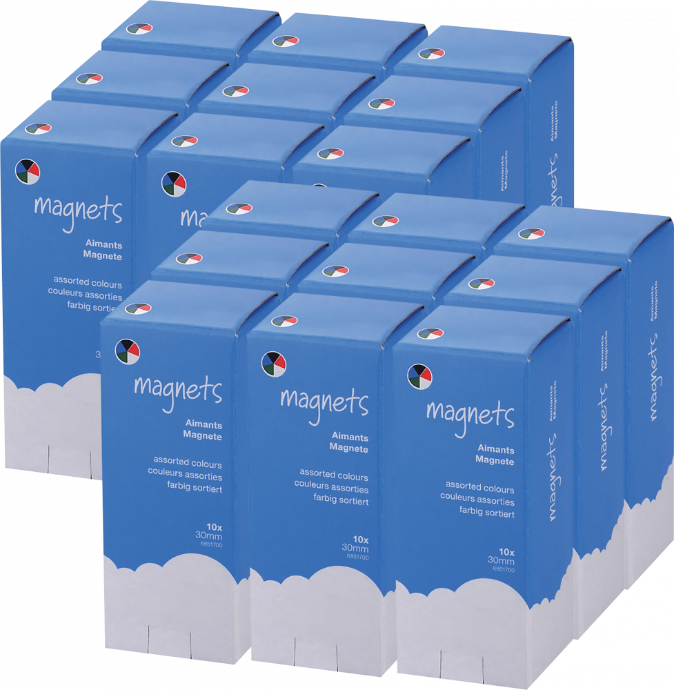 54x Magnesy Viking, 30mm, 10 sztuk, mix kolorów