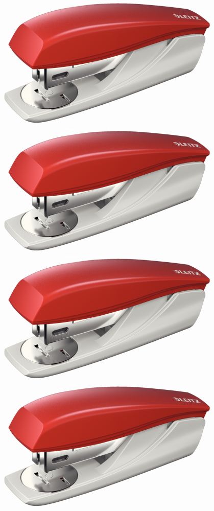 4x Zszywacz Leitz 5501, do 25 kartek, czerwony