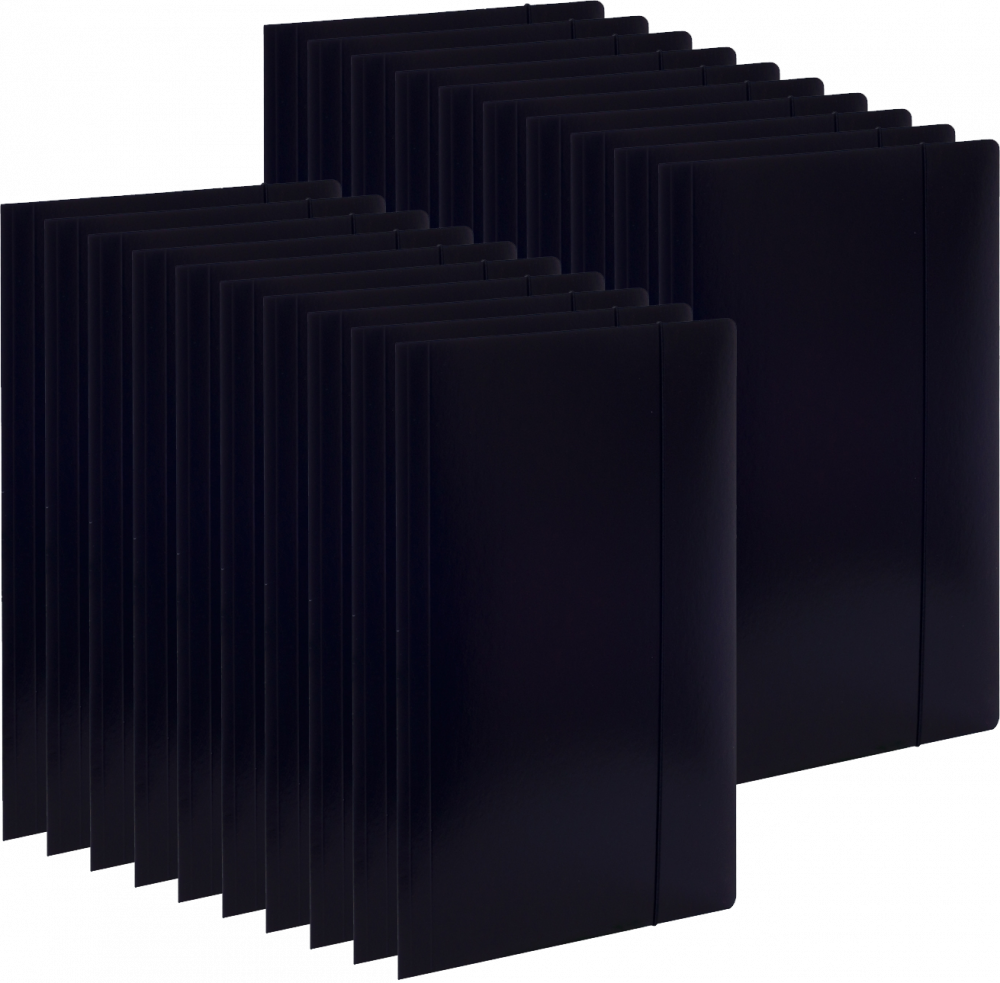 20x Teczka kartonowa z gumką VauPe Economy, A4, 380 g/m2, 20 mm, czarny