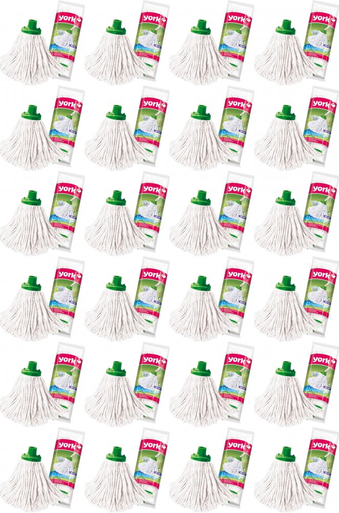 24x Mop bawełniany York Maxi- końcówka, 140g, biały