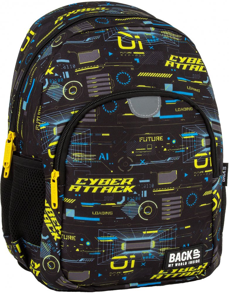 Plecak szkolny BackUP T Cyber Attack, dwukomorowy, 34x26x14cm