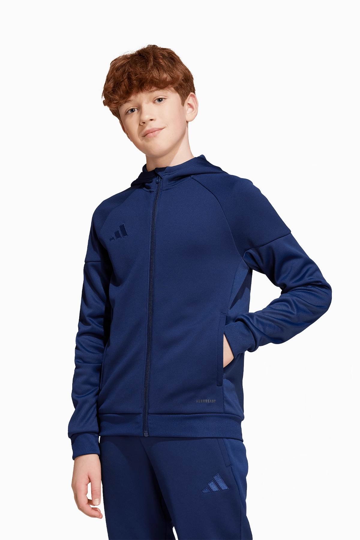 Bluza z kapturem adidas Tiro 25 Travel FZ Junior - Granatowy