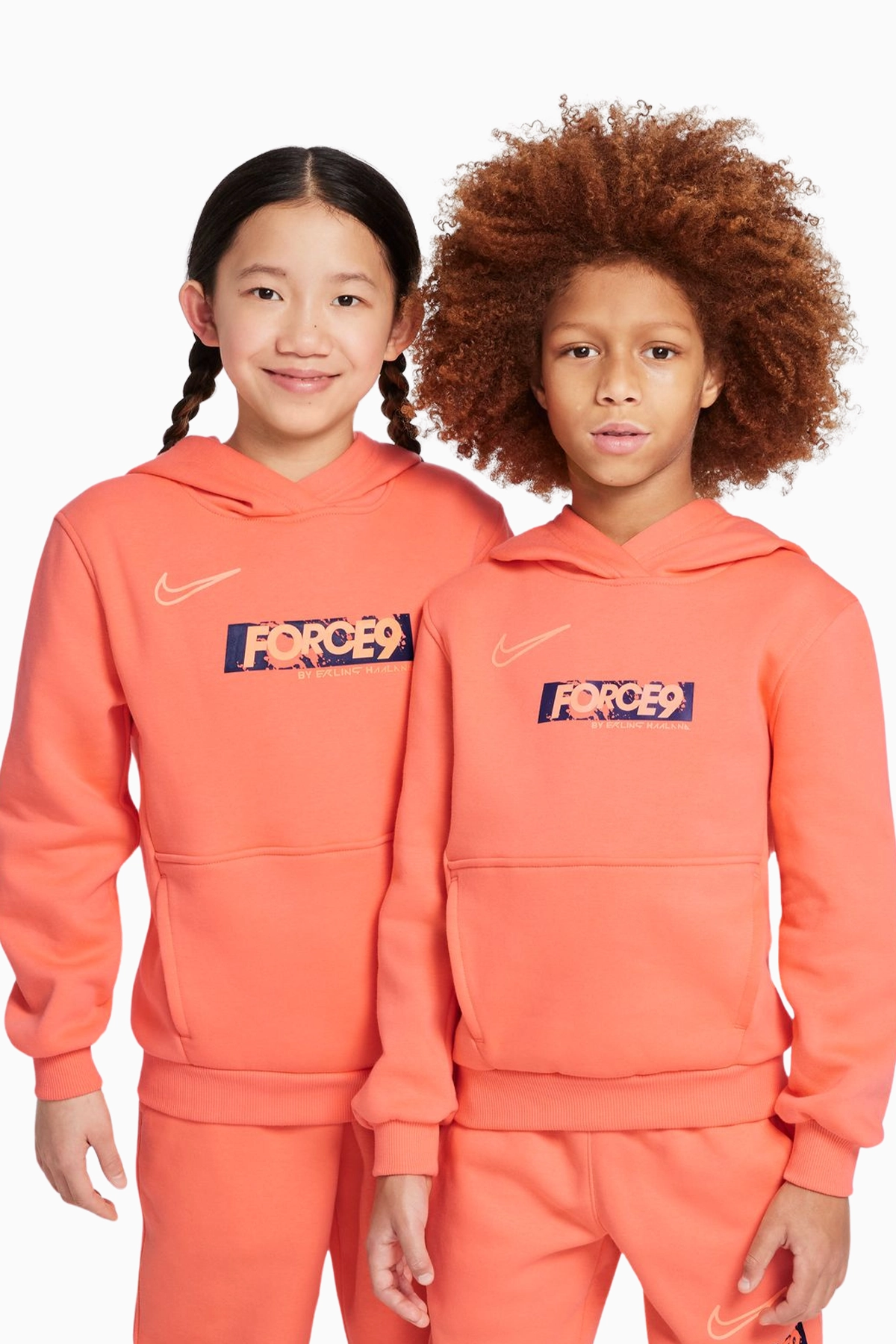 Bluza z kapturem Nike Erling Haaland Club Fleece Junior - Pomarańczowy