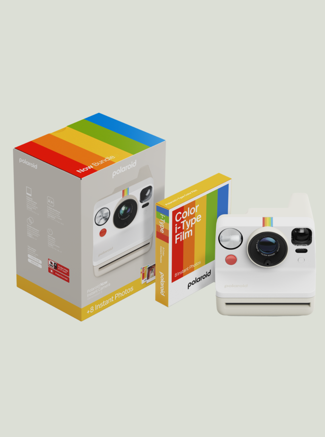 Polaroid Now Gen 3 Pebble White bundle with Color Film (8 photos) - Aparat + Wkłady