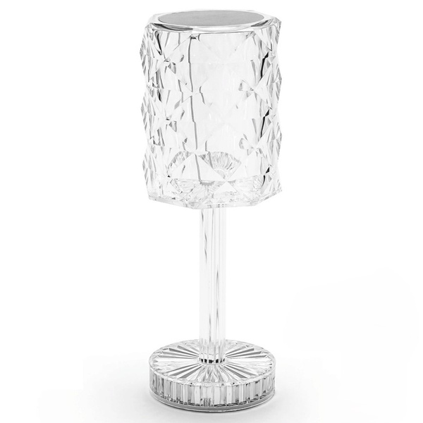 Lampka plastikowa z baterią USB 26cm kryształ kielich