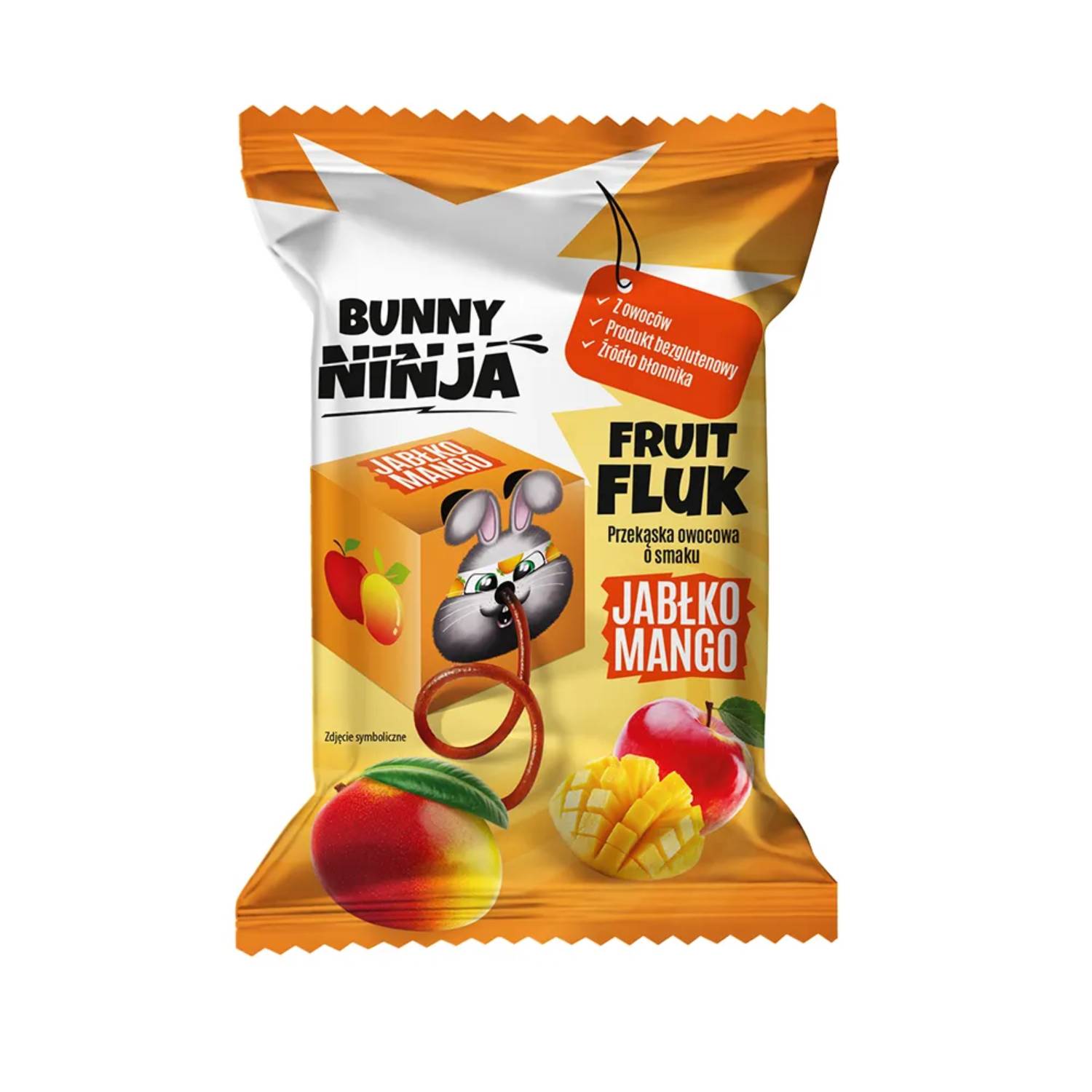 Bunny ninja fruit fluk - przekąska owocowa, smak jabłko-mango, 15 g