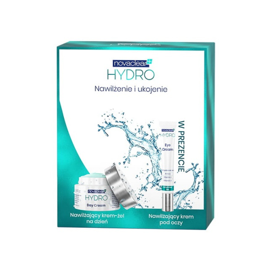 Novaclear hydro - zestaw nawilżenie i ukojenie, krem-żel na dzień 50 ml + krem pod oczy 15 ml, 1 komplet