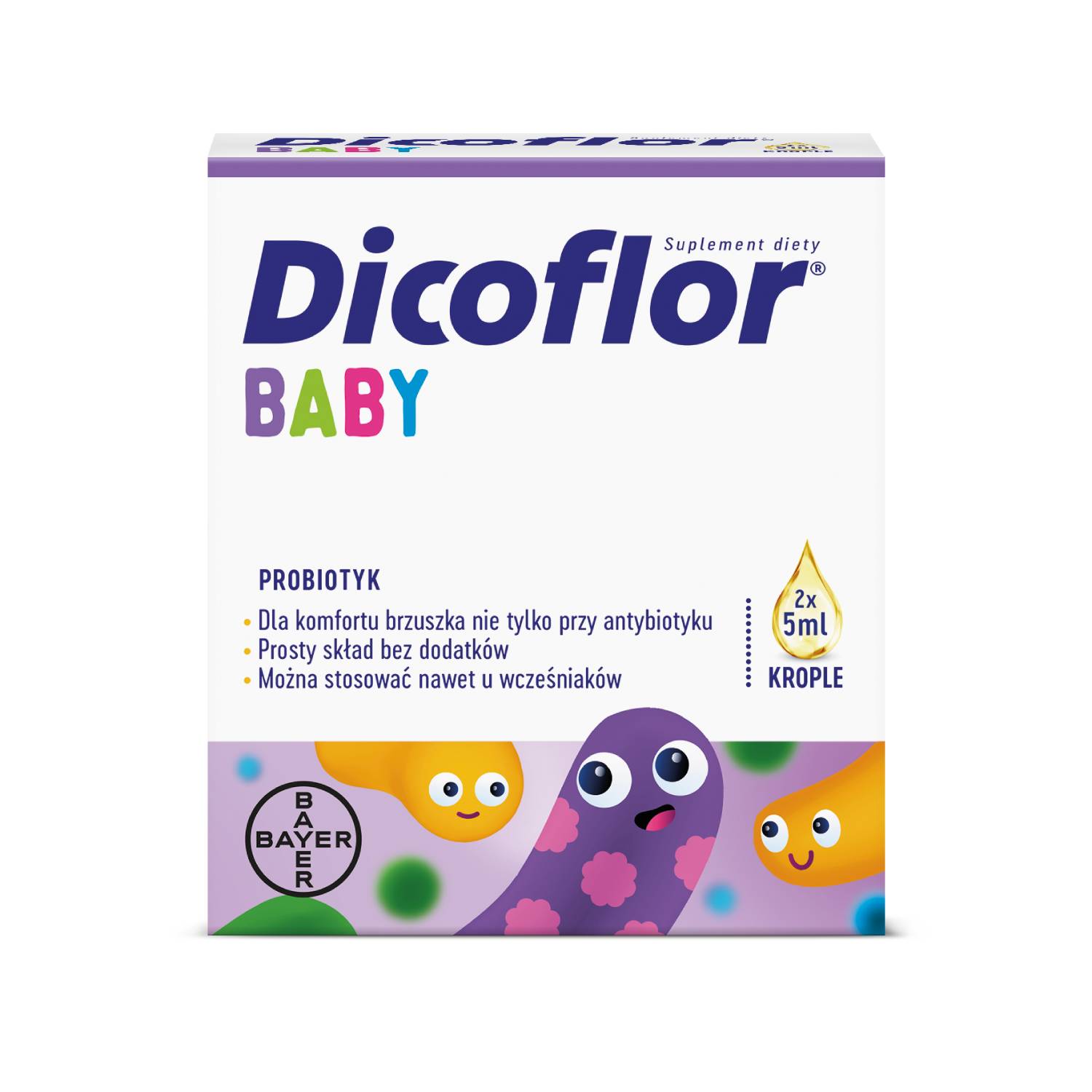 Dicoflor baby, krople, 2 x 5 ml
