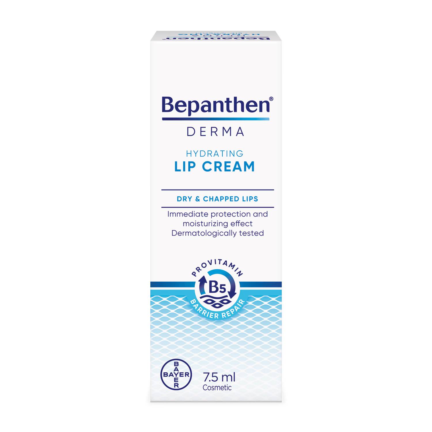 Bepanthen derma hydrating lip cream - nawilżająco-ochronny krem do ust, 7,5 ml