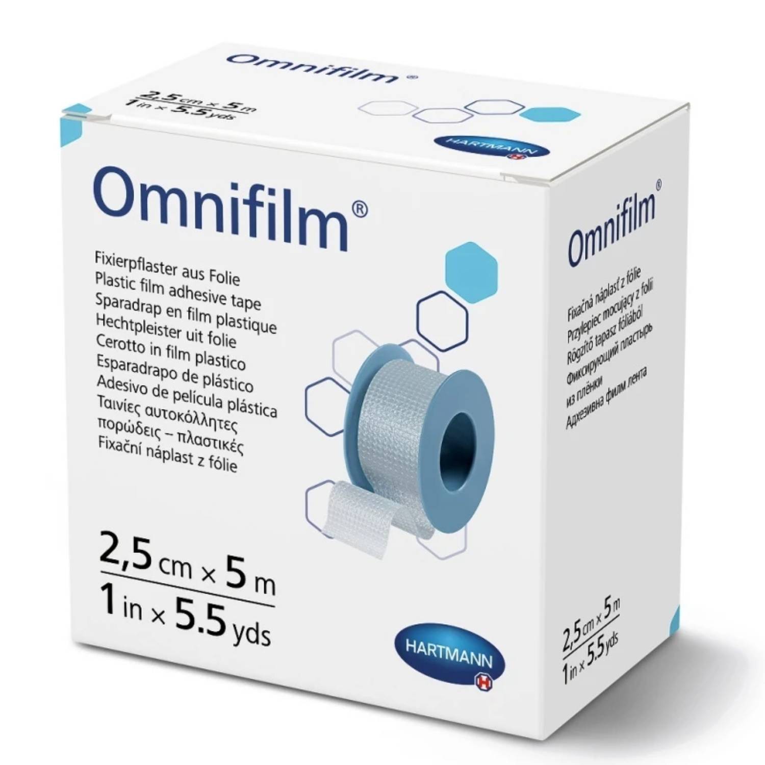 Omnifilm - przylepiec mocujący z folii 2,5 cm x 5m, 1 sztuka