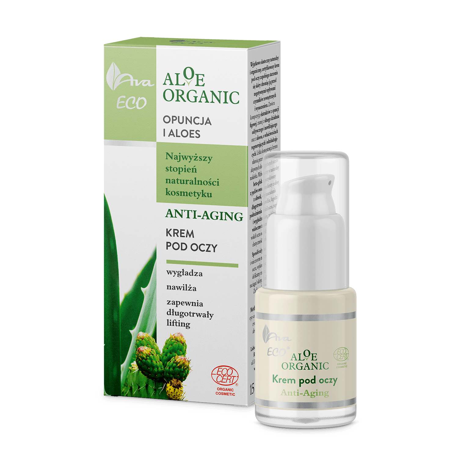 Ava eco aloe organic - krem pod oczy anti-aging, 15 ml