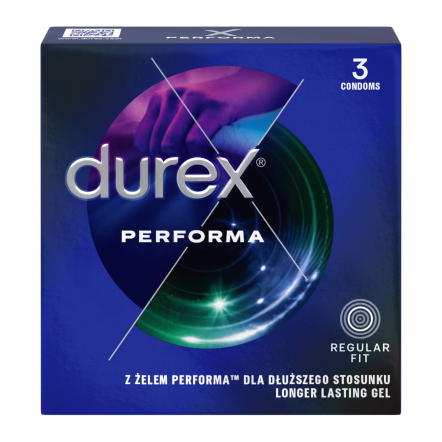Durex performa - prezerwatywy lateksowe przedłużające stosunek, 3 sztuki